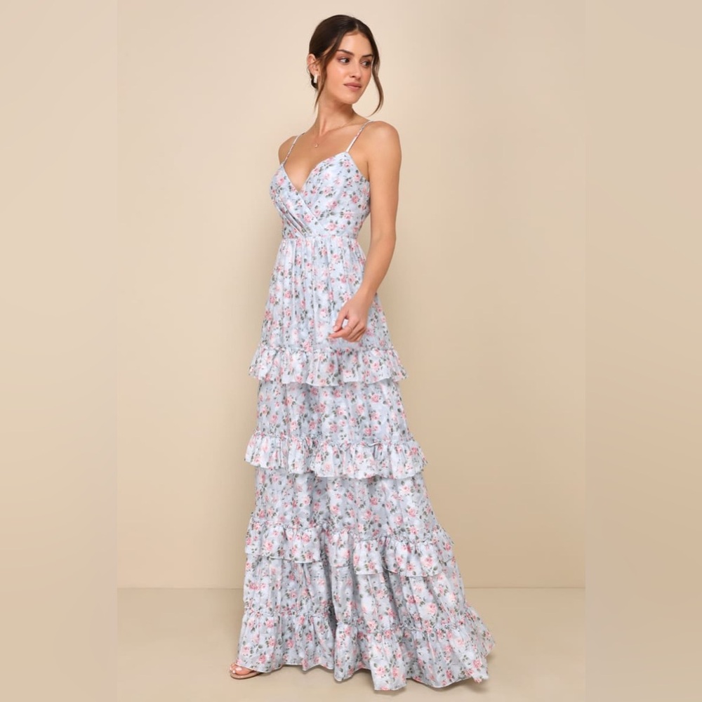 Lulu's Perfectly Charismatic Light Blue Maxi Dress